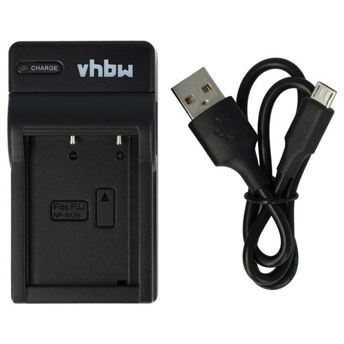 Vhbw Chargeur de batterie USB compatible avec Fuji / Fujifilm NP-W126, NP-W126s caméra, DSLR, action-cam - Chargeur