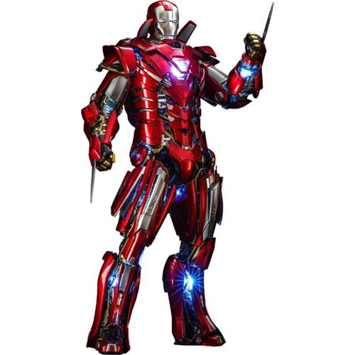 Figurine Hot Toys MMS618D43 - Marvel Comics - Iron Man 3 - Silver Centurion Armor Suit Up Version