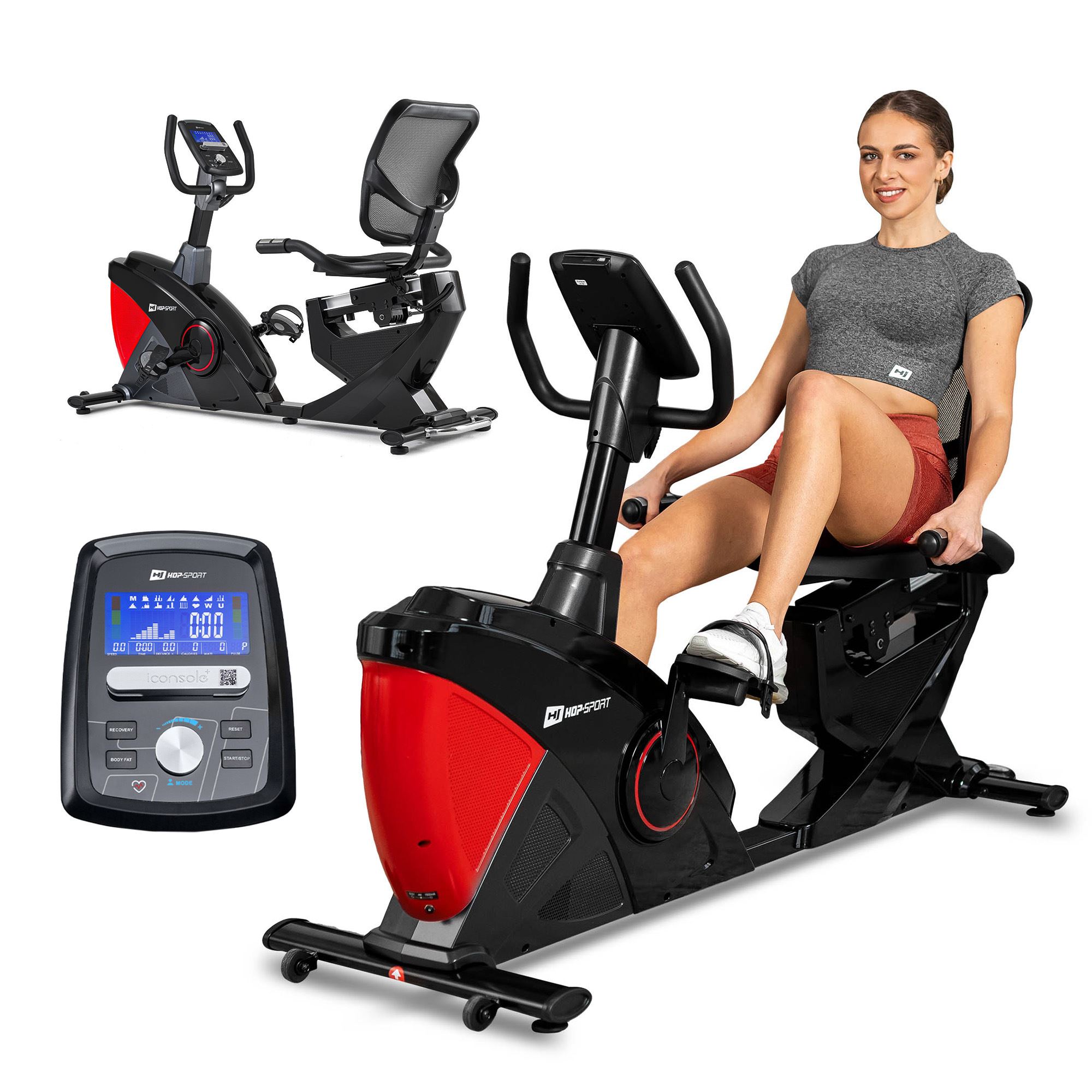 Vélo Elliptique électromagnétique Hop-Sport HS-070C Buzz | Roue D'inertie 18kg, 16 Niveaux De Résistance | Max 150kg