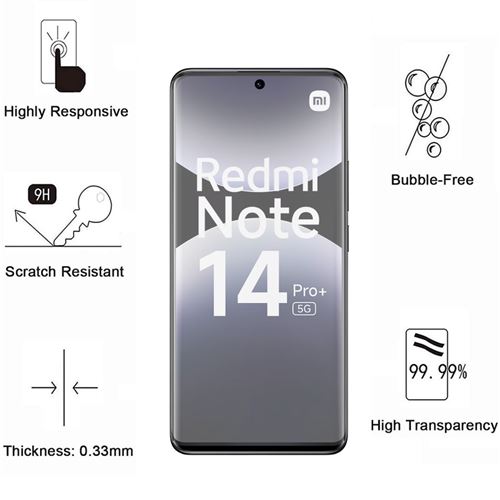 Protection écran Realme 14 Pro Plus - Verre Trempé 9H + Film Caméra, 2 Pièces, Anti-rayures - 6