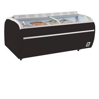 Réfrigérateur congélateur de supermarché noir TWIN 220B CF Tefcold - 1