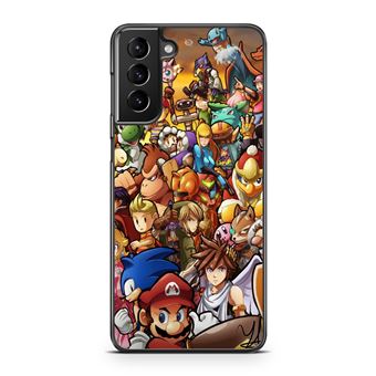 Coque rigide noire pour Samsung Galaxy S21+ Super Smash Bros Ultimate Switch - 1