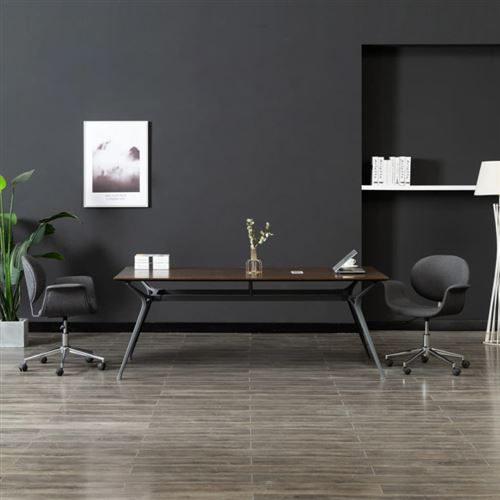 vidaXL Chaise pivotante de salle à manger Gris Tissu