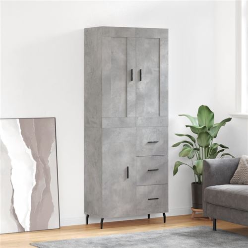 Vidaxl Hoge Kast 69,5X34x180 Cm Bewerkt Hout Betongrijs3199829 - Image 3