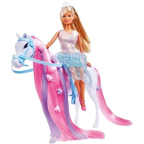 Simba - Steffi Love Princesse et Cheval - Poupée Mannequin 29cm - Robe + Tiare - Accessoires de Coiffure inclu - Image 3