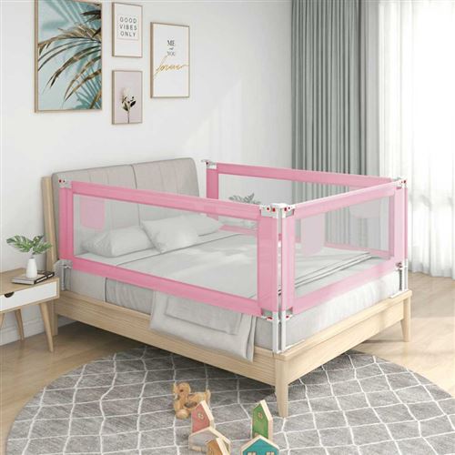 vidaXL Barrière de sécurité de lit enfant Rose 90x25 cm Tissu