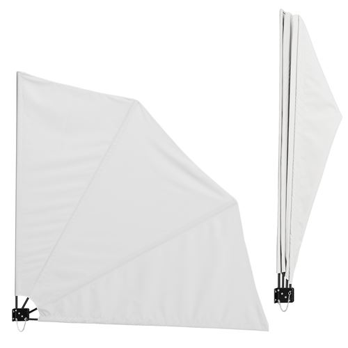 [casa.pro] Parasol Mural Protection du Soleil Polyester Blanc 160cm x 160cm