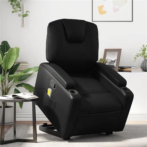 vidaXL Fauteuil de massage, relaxation similicuirnoir