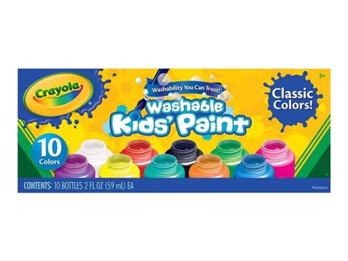 Crayola - Peinture - rouge, bleu, vert, jaune, orange, violet - 59 ml (pack de 6)