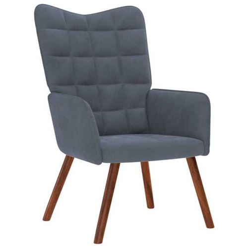 Non Communiqué Gris Vidaxl Relaxstoel Velours Foncé