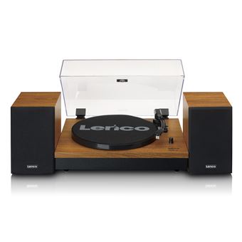 Lenco LS-310WD - Platine avec Bluetooth® et deux haut-parleurs externes, bois - 1