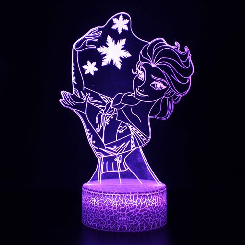 Lampe 3D Tactile Veilleuses Enfant MY979 Frozen 16 Couleurs avec Telecommande