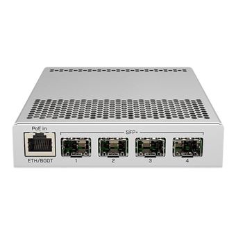 MikroTik CRS305-1G-4S+IN - Commutateur - 4 x SFP+ + 1 x 10/100/1000 (PoE) - de bureau - PoE+ - Tension CC - 1