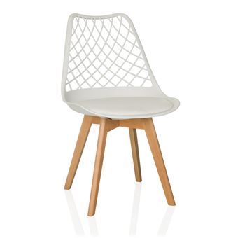 Chaise visiteur coque SCANDI HOL plastique blanc hjh LIVING - 1