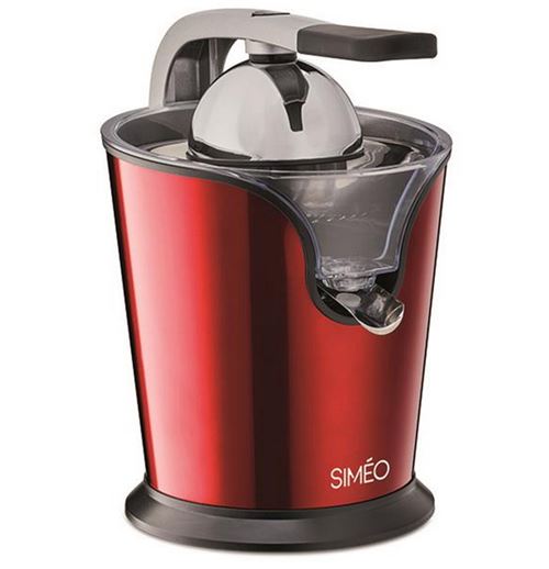 Presse Agrumes 160w Bras Articule 2 Cones Filtre Inox Rouge Simeo - Jpa630