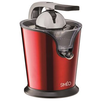 Presse Agrumes 160w Bras Articule 2 Cones Filtre Inox Rouge Presse Agrumes JPA630 Siméo, Presse Agrumes Inox Rouge