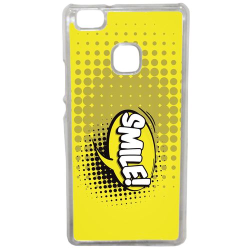 Coque Smile Fond Jaune Compatible Huawei Mate 9 Lite Transparent