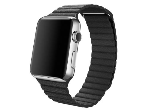 Bracelet Inkasus en cuir noir pour Apple Watch 42mm Bracelet Inkasus avec boîtier de 42 mm convenant aux tours de poignet de 145 à 215 mm.