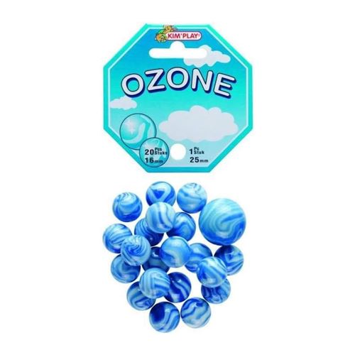 Kim'play Bleu/Blanc Billes - Filet De 19 Billes + 1 Calot - Ozone - Jeu - Enfant