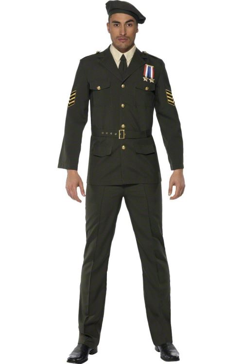 Costume Homme Officier De Guerre Kaki - Kaki - L