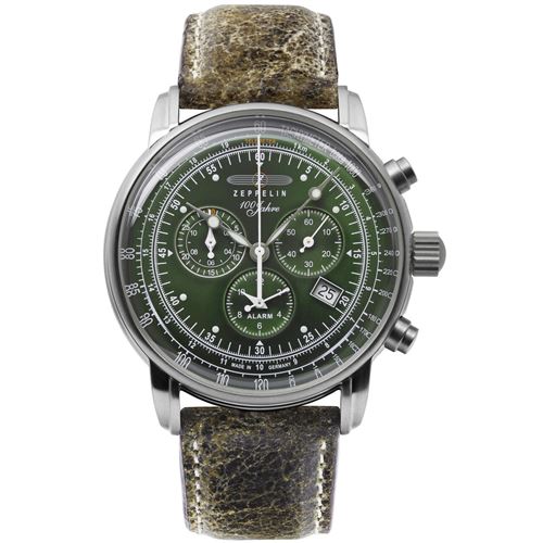 ZEPPELIN  Hommes Chronographe Montre avec Bracelet en Cuir 8680-4