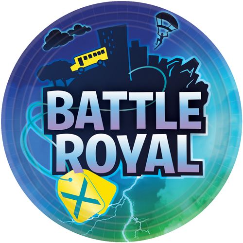 Amscan pancartes de fête Battle Royal garçons 23 cm carton bleu 8 pièces