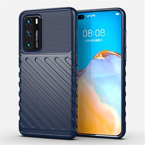 Coque en TPU texture sergé souple bleu pour votre Huawei P40