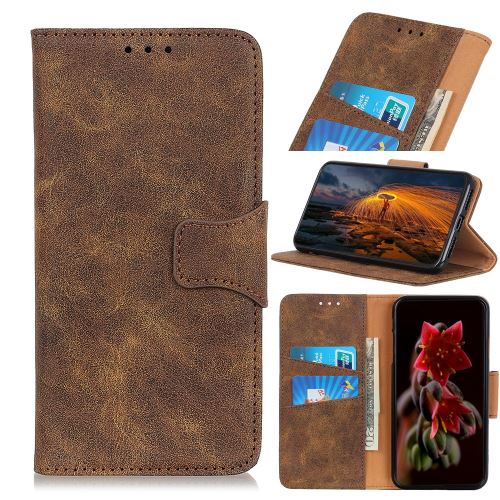 Etui en PU style vintage marron pour Apple iPhone 5.8 pouces (2019)