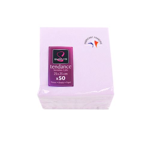 50 serviettes cocktail 25*25 - rose