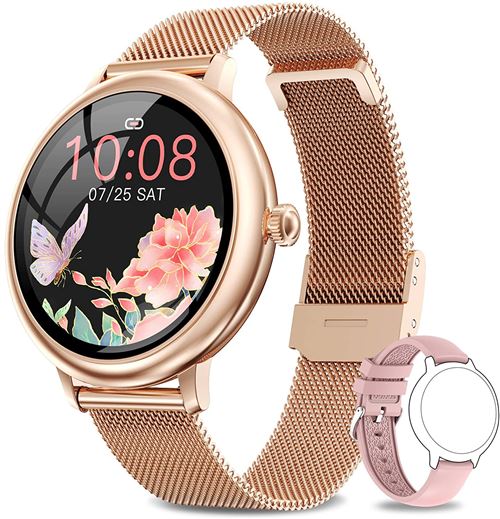 Montre Connectée Femme Smartwatch Sport Tactile Podometre  Cardiofrequencemetre Oxymetre Montre Intelligente Android iOS SMS – La  Boutique Diverse