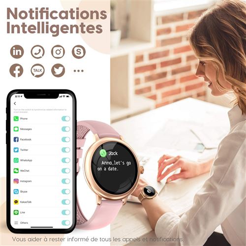 Montre Connectée Femmes avec Fonction Féminine Sport Etanche