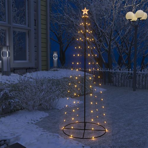 vidaXL Sapin de Noël cône 100 LED blanc chaud 70x180 cm
