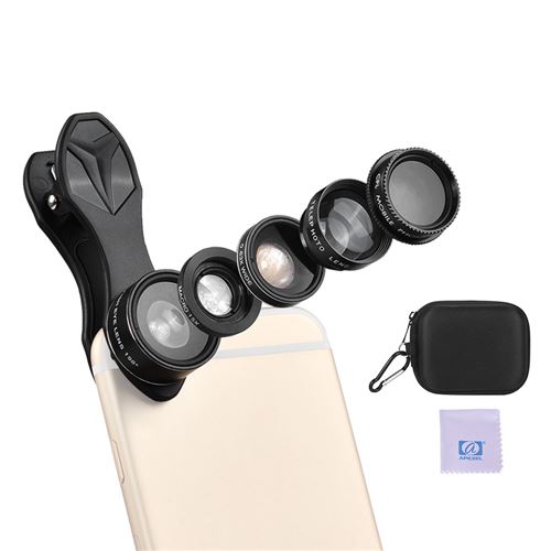 Hemobllo Téléphone Camera Lens 0 67X Grand Angle Lentille Macro Lentille Et 180 ° Fisheye Clip sur La Cellule Téléphone Camera Lens 3 dans 1 Téléphone Lentille Kit Compatible avec Iphone 