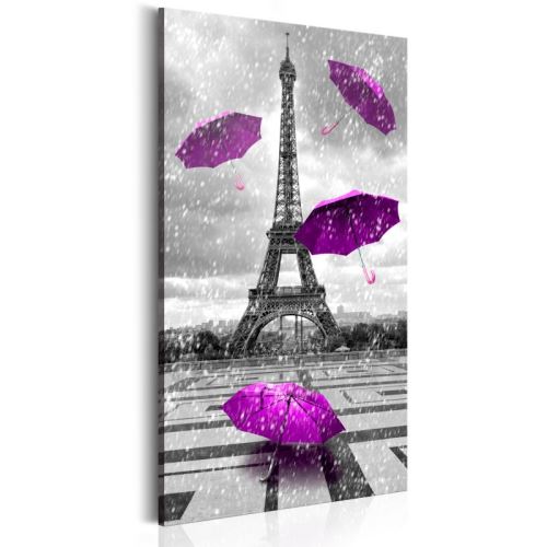 Tableau - Paris: Purple Umbrellas .Taille : 60x120