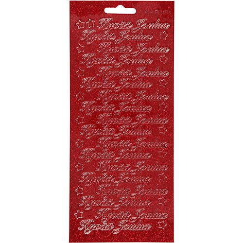 Creotime feuille d'autocollants rouge Joyeux Noël finlandais 1 feuille