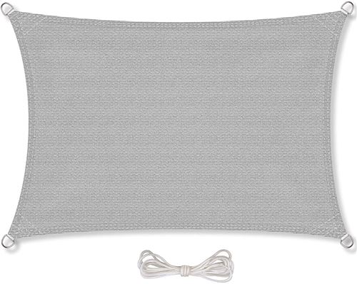 Carasol Voile d'ombrage perméable Pare Soleil Anti-UV UPF 50+ Carré 4,6 x 4,6 m Gris Clair