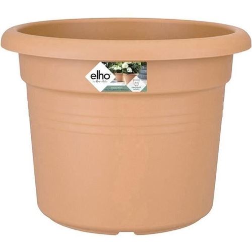 Elho Marron Pot De Fleurs Rond - Plastique - Ø 40 - Terre Cuite Doux