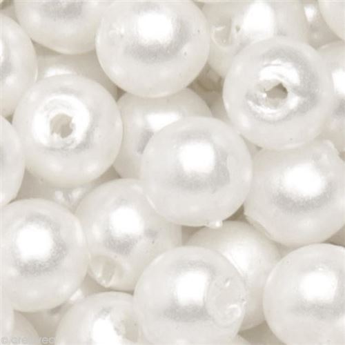 Perles de décoration Blanc 10 mm - env 140 pcs