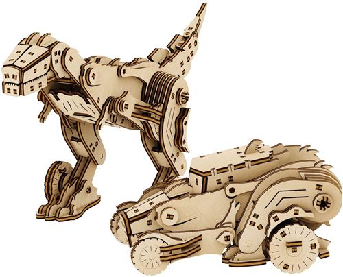 Mr. PlayWood dino Auto Transformers - kit de 206 pièces en bois