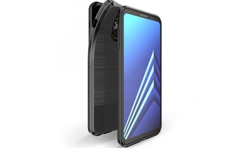 Coque Mojo Galaxy-A6 coloris noir aspect métal et carbone