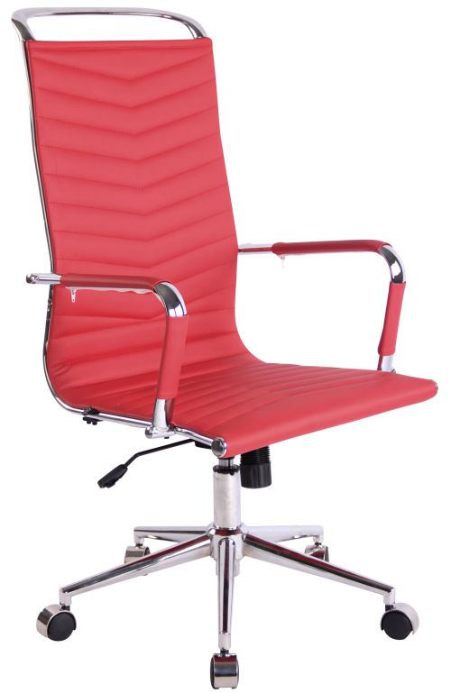 Chaise de Bureau Batley en Similicuir design et confortable - Couleur Rouge