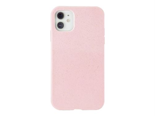 Aiino Buddy - Coque de protection pour téléphone portable - matériau végétal 100 % biodégradable - rose en peluche - pour Apple iPhone 12 mini