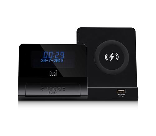 Dual - Station radio réveil DAB+ numérique Bluetooth charge sans fil à induction