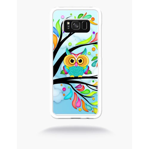 Coque Hiboux Arbre Colors Compatible Samsung S8 Bord Transparent