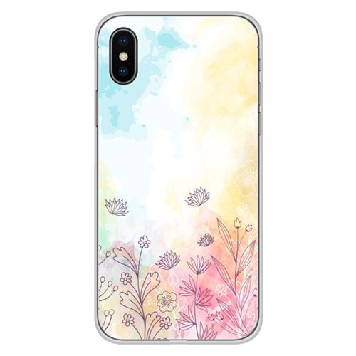 Coque en silicone imprimée compatible Apple iPhone XS Max Watercolor flowers