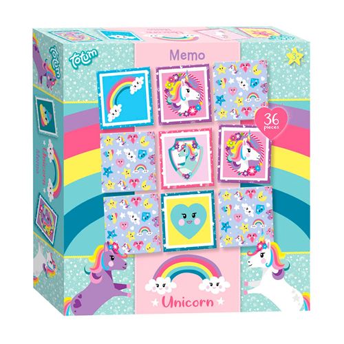 Totum jeu de mémoire unicorn girls 18,5 cm 36-pièce