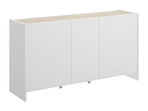 Buffet CHERIFA - 3 portes - Coloris : Blanc & chêne
