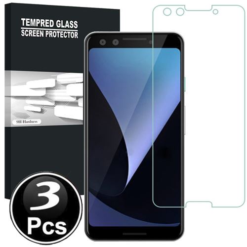 Google Pixel 3 Vitre protection d'ecran en verre trempé incassable lot de X3 Glass