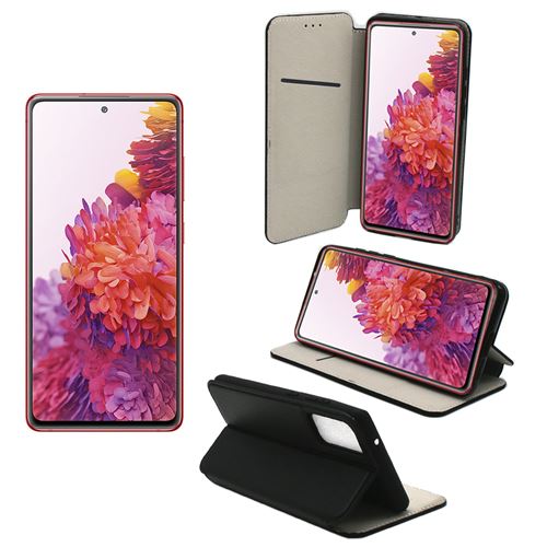 Housse noire pour Samsung Galaxy S20 FE (Fan Edition) 2020 Protection coque Portefeuille noir à Rabat avec Porte Cartes