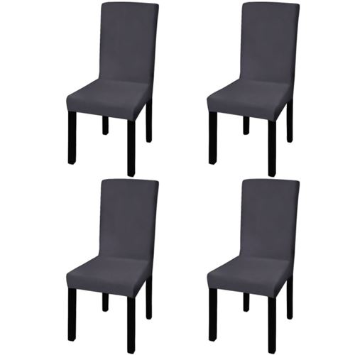 vidaXL Stoelhoes stretch recht 4 stuks antraciet
